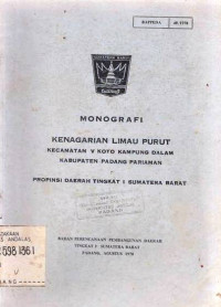 Monografi Kenagarian Limau Purut Kecamatan V Koto Kampung Dalam Kabupaten Padang Pariaman Propinsi Daerah Tingkat I Sumatera Barat