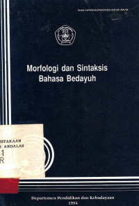 Morfologi Dan Sintaksis Bahasa Bedayuh / Darmansyah