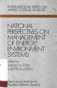 NATIONAL Perspectives on Management of Energy/Environment Systems