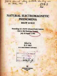 Natural Electromagnetics Phenomena Below 30 KC/S