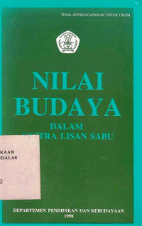 Nilai Budaya : Dalam Sastra Lisan Sabu