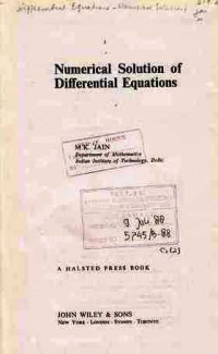 Numerical Solution Of Differential Equations