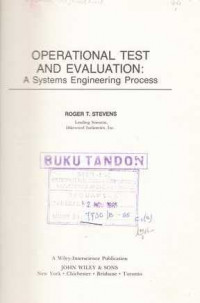 Operational Test And Evaluation  A Systems Engineering Process