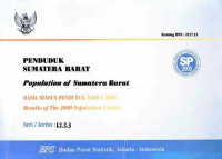 Penduduk Sumatera Barat Hasil Sensus Penduduk Tahun 2000