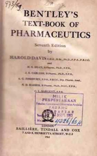 Bentley's Textbook Of Pharmaceutics