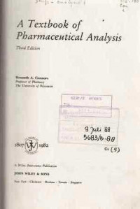 A Textbook Of Pharmaceutical Analysis