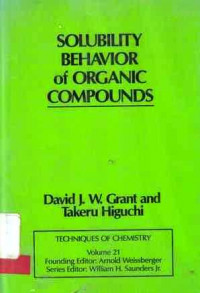 Solubility Behavior Of Organic Compounds