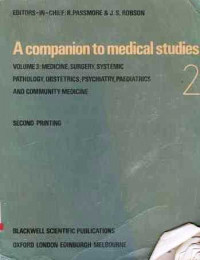 A Companion To Medical Studies Volume 3