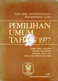 Tata-Cara Penyelenggaraan Penghitungan Suara Pemilihan Umum Tahun 1977