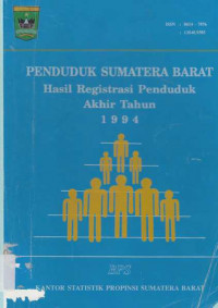 Penduduk Sumatera Barat Hasil Registrasi Penduduk Akhir tahun 1994