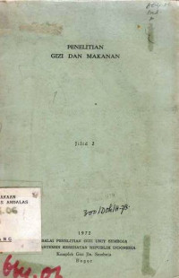 Penelitian Gizi Dan Makanan Jilid 2