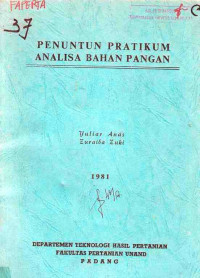 Penuntun Pratikum Analisa Bahan Pangan