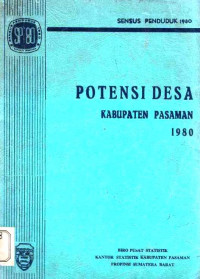 Potensi Desa Kabupaten Pasaman 1980