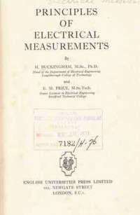 Principles Of Electrical Measurements