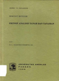 Diktat Kuliah Prinsip Analisis Tanah Dan  Tanaman