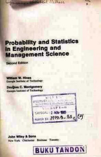 Probability and statistics in engineering and management science