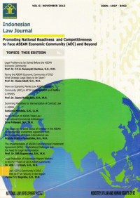 Indonesia Law Journal Volume 6/November 2013