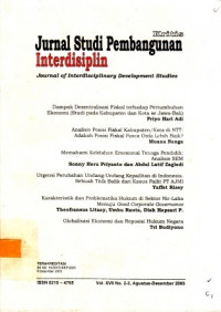 Jurnal Studi Pembangunan Interdisiplin : 6 Artikel