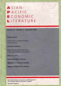 Asian Pasific Economic Literature Volume 16 Number 2 November 2002