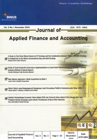 Journal of Applied Finance and Accounting : A Study to Test Stock Return Based on PE Strategy and The Combination Between PE and 200 DMA Strategy in Comparison to The Generated by Buy and Hold Strategy