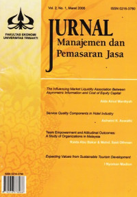 Jurnal Manajemen dan Pemasaran Jasa Vol. 2 No. 1 Maret 2006