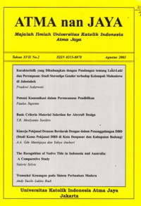 Atma nan Jaya : Majalah Ilmiah Universitas Katolik Indonesia Atma Jaya : 6 Artikel Tahun XVII No.2