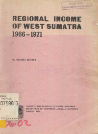 Regional Income Of West Sumatra 1966-1971