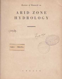 Reviews of Research on Arid Zone Hydrology