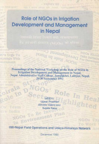 Role Of Ngos In Irrigation Development And Management In Nepal