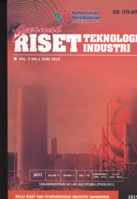 Jurnal Riset Teknologi Industri 10 artikel Vol. 9, No. 1, Juni Desember 2015