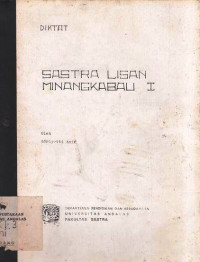 Sastra Lisan Minangkabau I