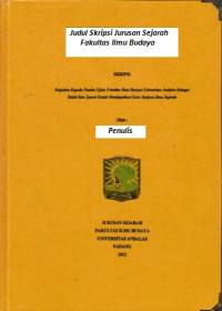 Adam Dt.Putih : Biografi Anggota Pemuda Rakyat Di Pasie Laweh Kabupaten Padang Pariaman (1958-1978)