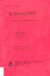 Sejarah Asia Timur : Laporan Hasil Penulisan Diktat