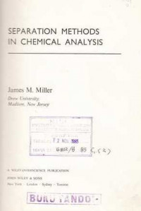 Separation Methods In Chemical Analysis