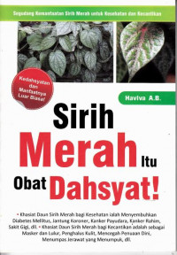 Sirih Merah Itu Obat dahsyat!