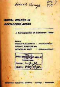 SOCIAL Change In Developing Areas  A Reinterpretation of Evolutionary Theory