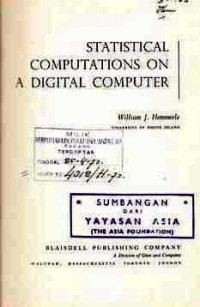 Statistical Computations On A Digital Computer