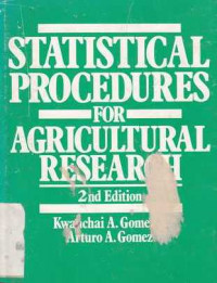 Statistical Procedures For Agricultural Research