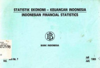 Statistik Ekonomi - Keuangan Indonesia Indonesian Financial Statistics Juli 1989 Vol. XXII No. 7