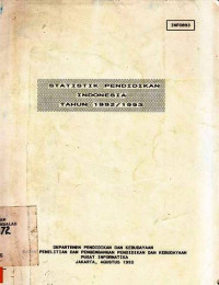 Statistik Pendidikan Indonesia Tahun 1992/1993