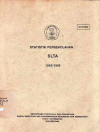 Statistik Persekolahan SLTA 1992/1993