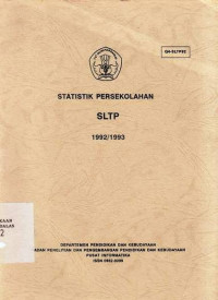 Statistik Persekolahan SLTP 1992/1993