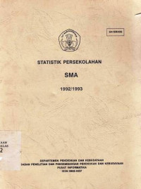 Statistik Persekolahan SMA 1992/1993