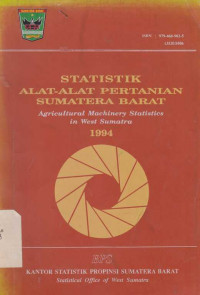 Statistik Alat- Alat Pertanian Sumatera Barat 1994