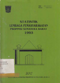 Statistik Lembaga Permasyatan Propinsi Sumatera Barat 1993