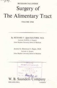 Surgery Of The Alimentary Tract