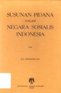 Susunan Pidana Dalam Negara Sosialis Indonesia