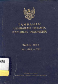 Tambahan Lembaran Negara Republik Indonesia Tahun  1954 No. 492- 741