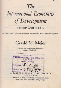 The International Economics of Development