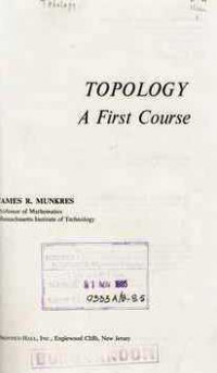 Topology a First Course